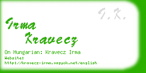 irma kravecz business card